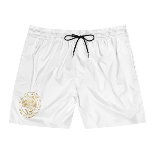 Men's Swim Shorts — Vintage Gold Compass Beach Trunks