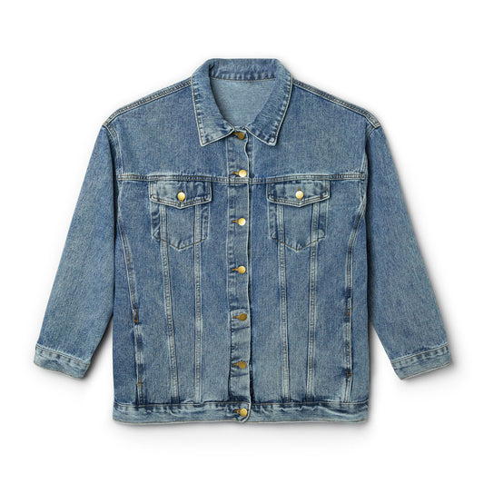 Women's Denim Jacket — Cute Duck 'In My Bloom' Floral Back Print
