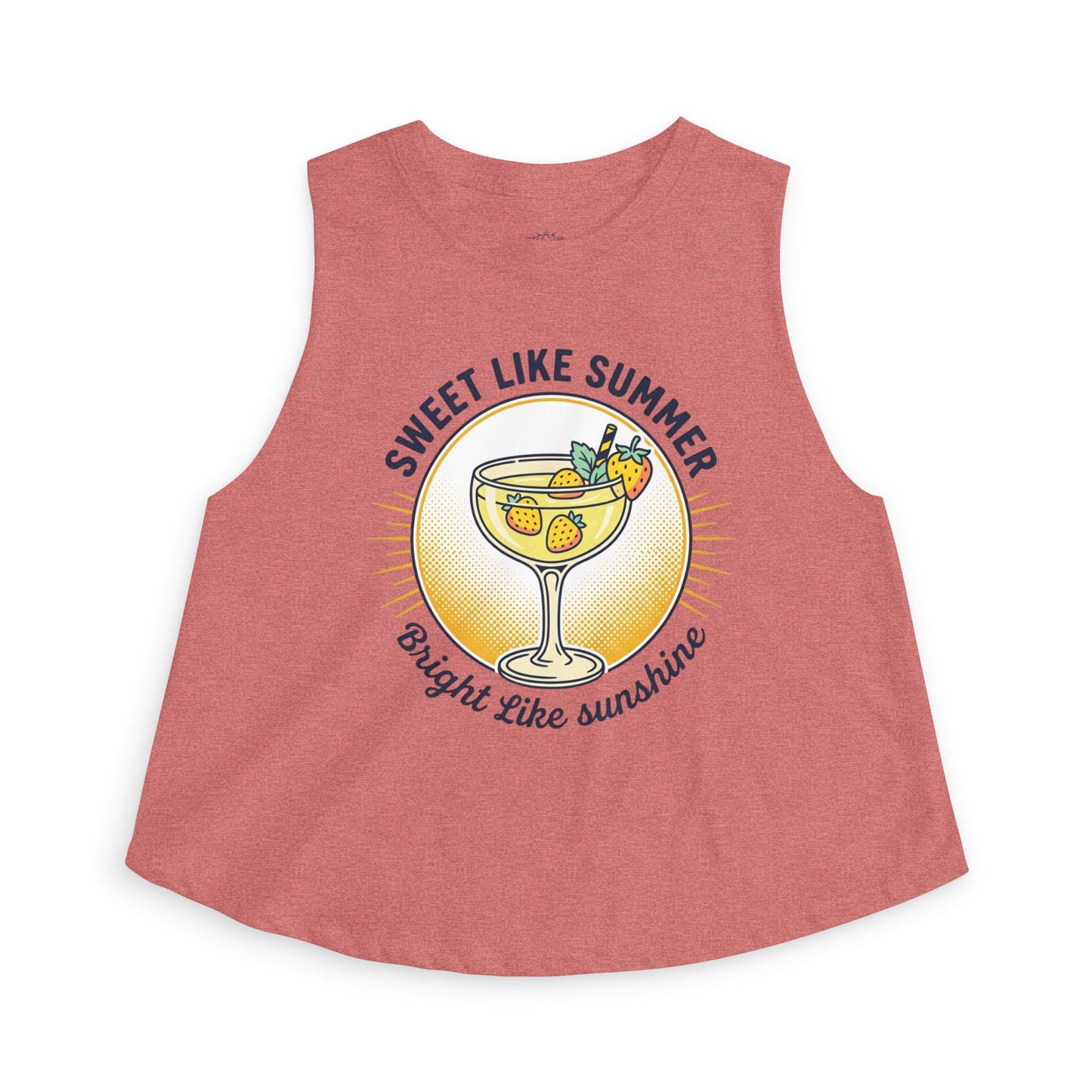 Crop Top — "Sweet Like Summer, Bright Like Sunshine" Lemon Cocktail Graphic