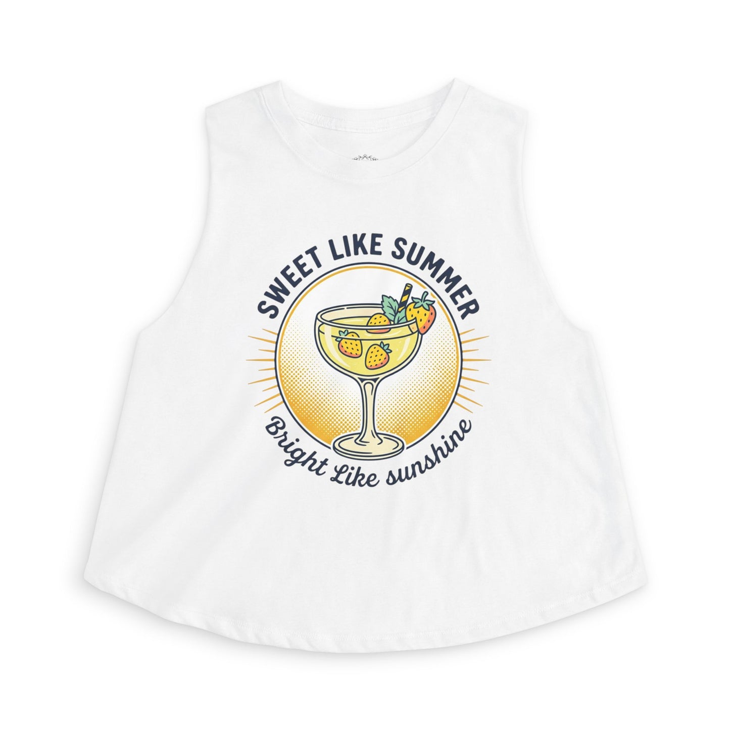 Crop Top — "Sweet Like Summer, Bright Like Sunshine" Lemon Cocktail Graphic