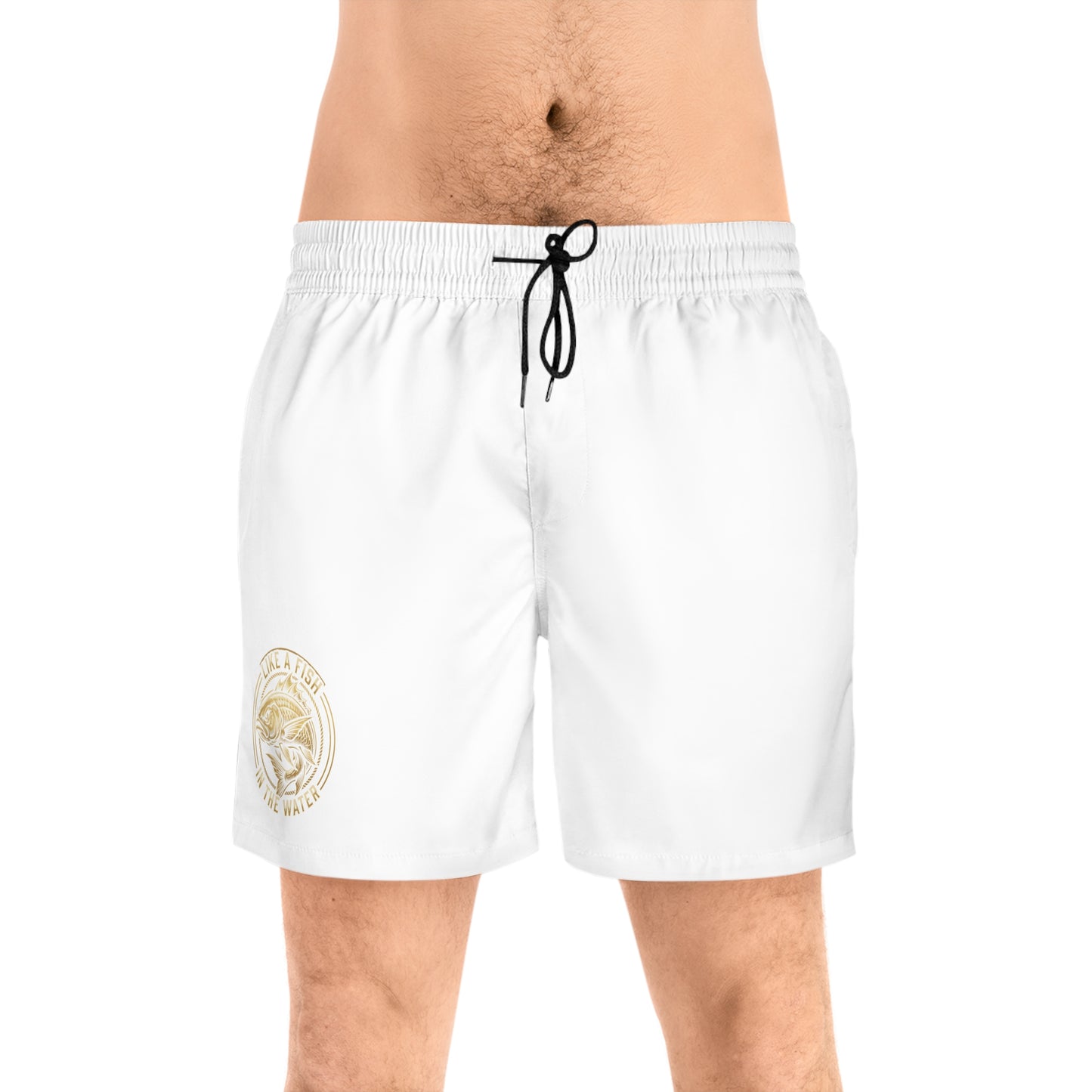 Men's Swim Shorts — Vintage Gold Compass Beach Trunks