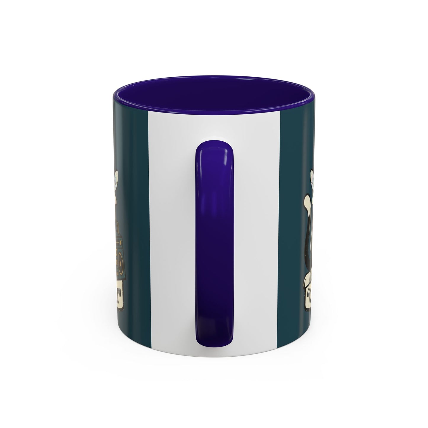 Cool Cat Coffee Mug — Retro Cat with Sunglasses & Boombox (11oz/15oz)
