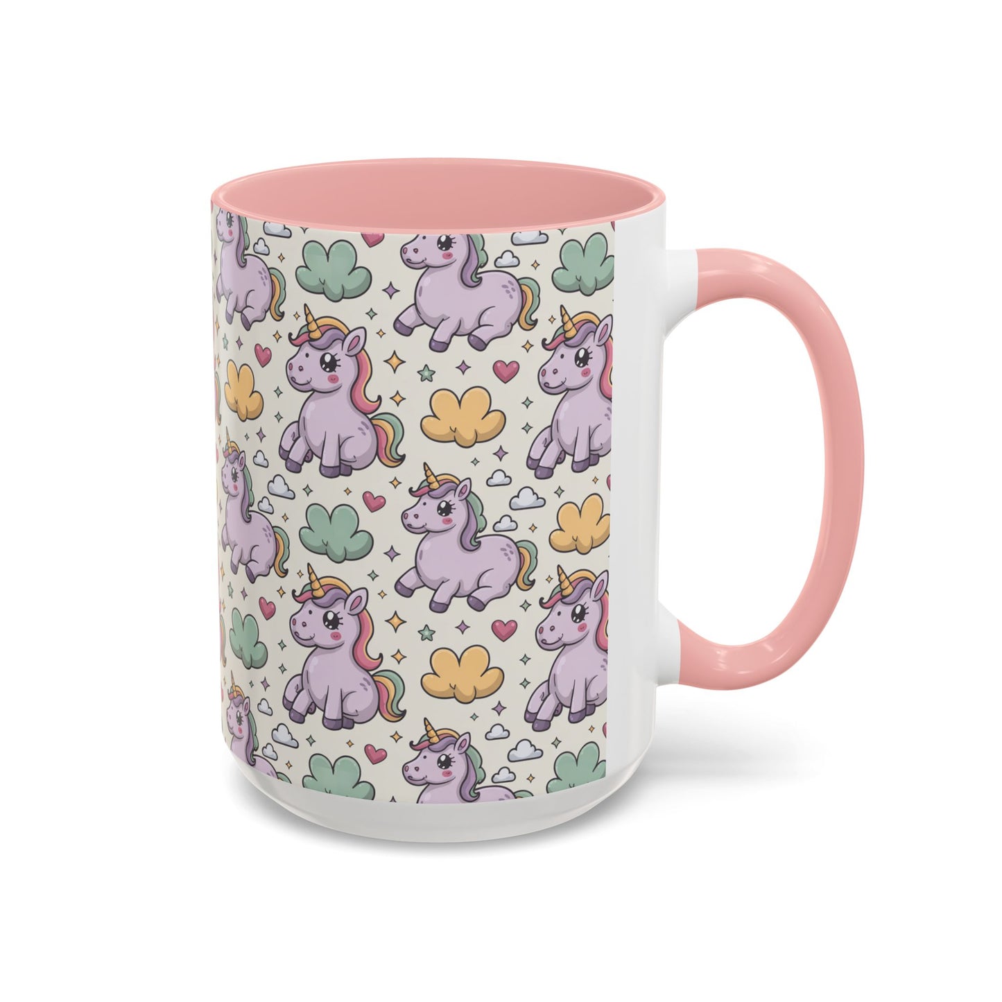 Cute Pastel Unicorn Coffee Mug — Pink Accent 11/15oz