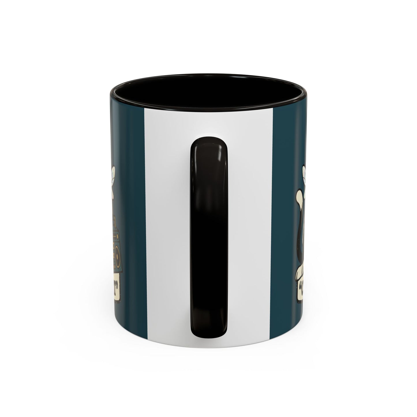 Cool Cat Coffee Mug — Retro Cat with Sunglasses & Boombox (11oz/15oz)