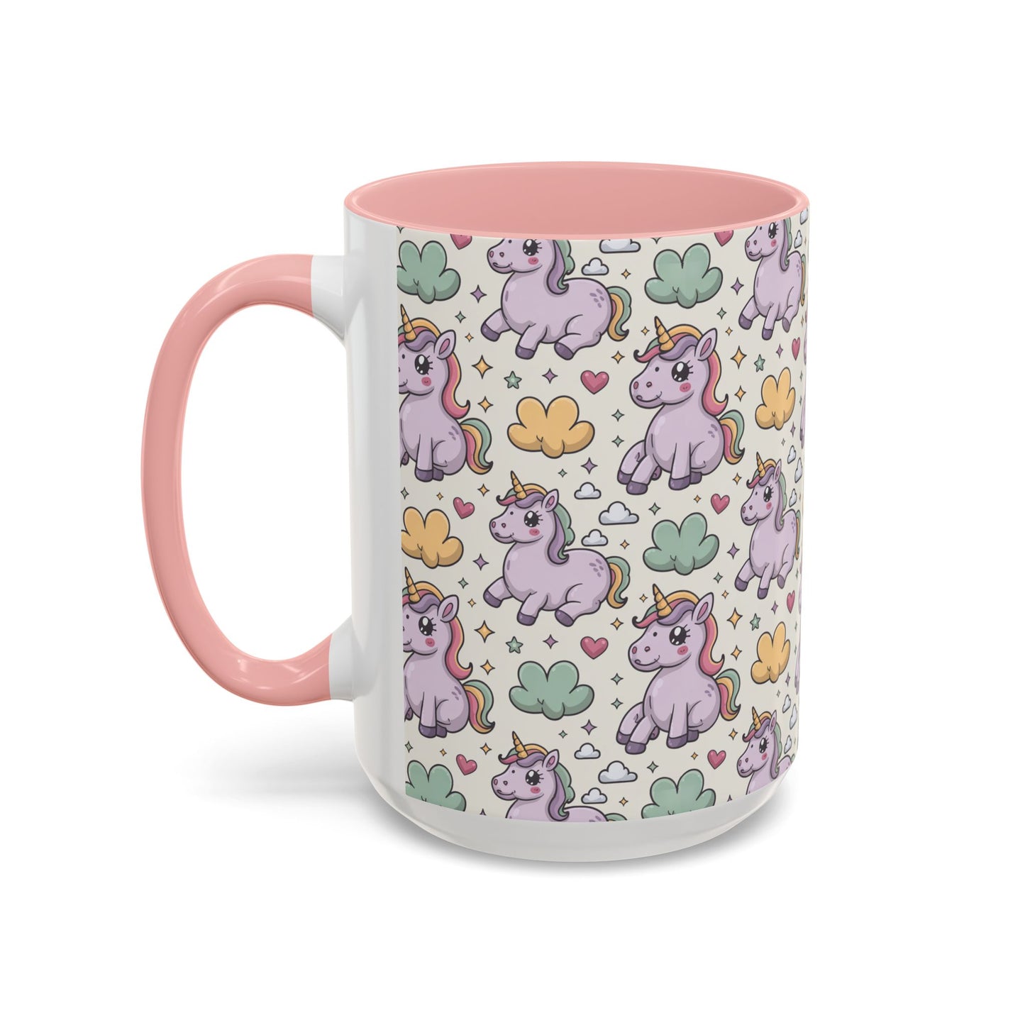 Cute Pastel Unicorn Coffee Mug — Pink Accent 11/15oz