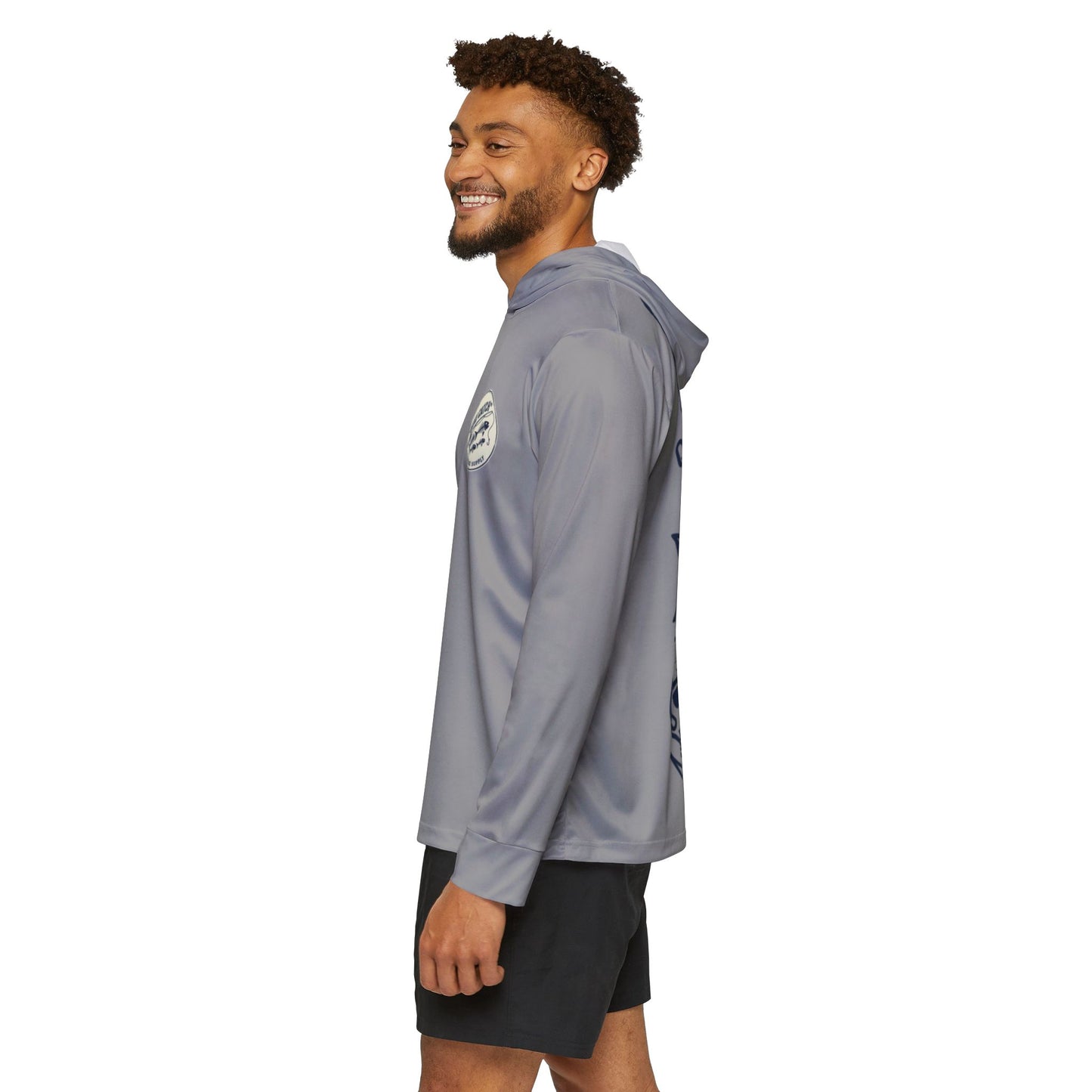 Fishing Rod Skeleton Fish Hoodie – Men's Lightweight Sports Warmup Pullover