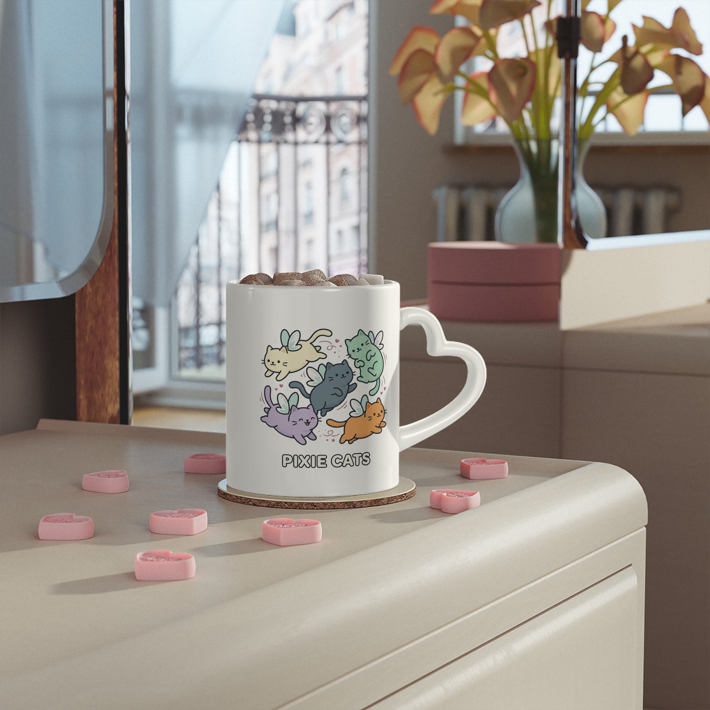 Cute Pastel Cat Pile Mug — Adorable Kawaii Kitty Coffee Cup
