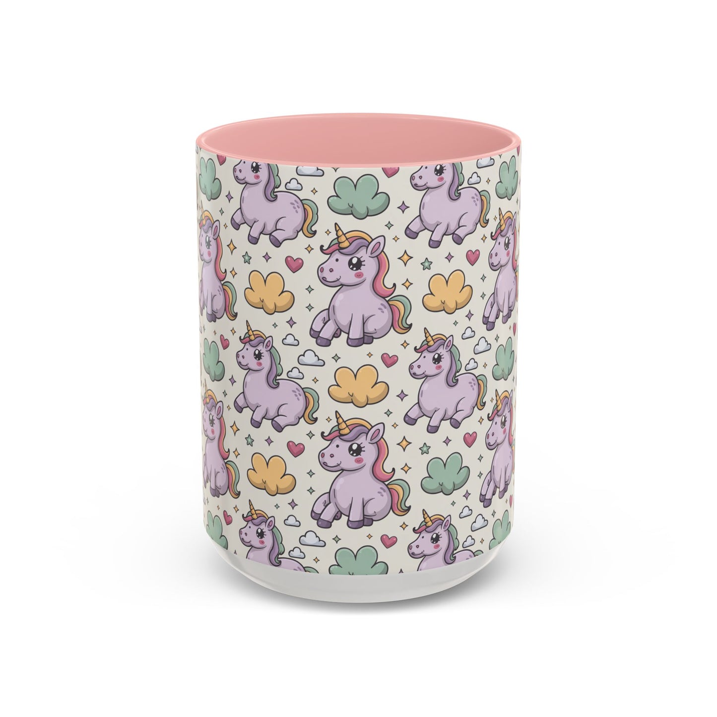 Cute Pastel Unicorn Coffee Mug — Pink Accent 11/15oz